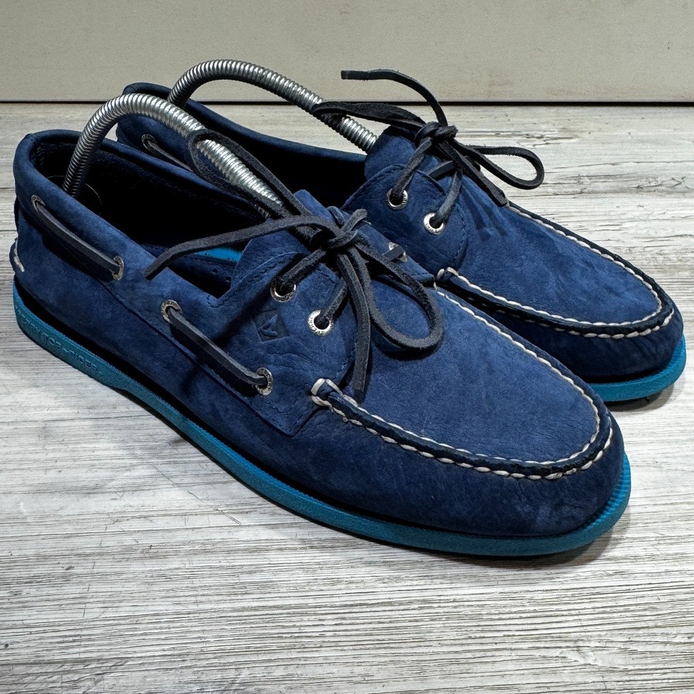 Sperry Top Sider Royal Blue Suede‎ Boat Shoes Blue Soles 10 M